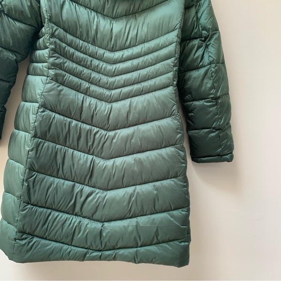 Hobbs green padded coat jacket size uk 10 removable hood - Picture 12 of 15
